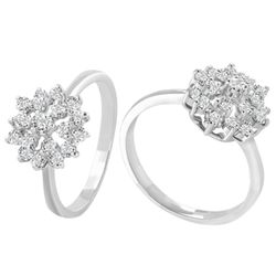 Anillo Sortija Roseta Oro Blanco 18kts Diamantes 0.80cts 0105102