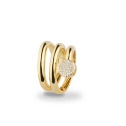Anillo Sovrani Bronce 6cm J10947M15 Dorado Enrollado Circonitas