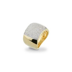 Anillo Sovrani Bronce J10942M15 Dorado Circonitas