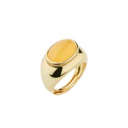 Anillo Sovrani Bronce J8275M17 Chapado Con Piedra Amarilla