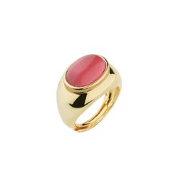 Anillo Sovrani Bronce J8277M13 Chapado Con Piedra Fucsia