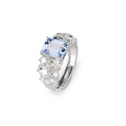 Anillo Sovrani Plata J11062M13 Esmeralda Con Circonitas