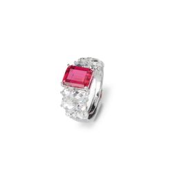 Anillo Sovrani Plata J11063M13 Rubí Con Circonitas