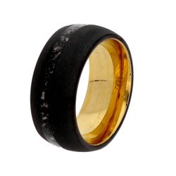 Anillo Tungsteno Liska Mujer MSR001-D Negro Bicolor Dorado