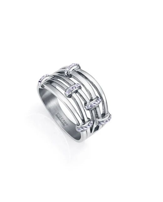 Bague Viceroy en acier pour femme 75367A01400 avec cristaux