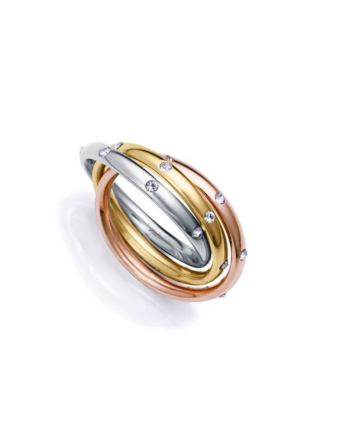 Anello Viceroy in acciaio multicolore da donna 14192A01619 con zirconi intrecciati
