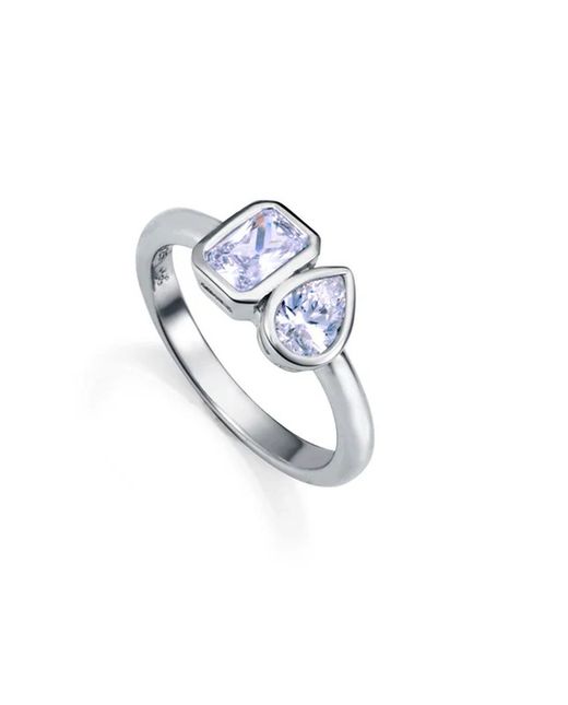 Viceroy Silver Gold Ring for Women 2319A014-30 with 2 Zirconia