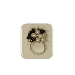 Anillo Xernus Plata 3NF27120 Perlas Y Cristales Negros