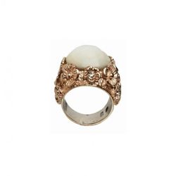 Anillo Xernus Plata Dorada 1RG2178 Filigrana Con Cristal Blanco
