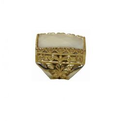 Anillo Xernus Plata Dorada 1RG2186 Filigranas Cristal Blanco