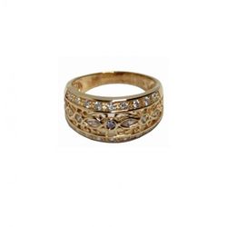 Anillo Xernus Plata Dorada NF2105 Circonitas