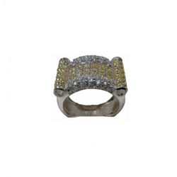 Anillo Xernus Plata NF1052A Circonitas Bicolor Amarillo