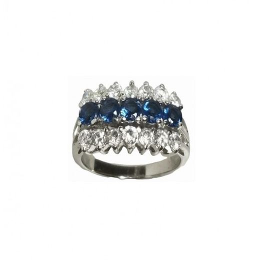 Xernus Silver Ring NF1282 Zirconia Sapphires