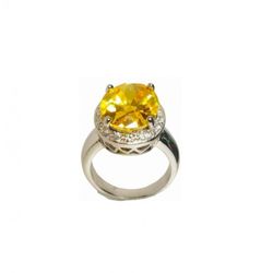 Anillo Xernus Plata NF1414 Cristal Citrino Con Circonitas