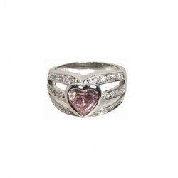 Anillo Xernus Plata NF1443 Corazón Amatista Circonitas