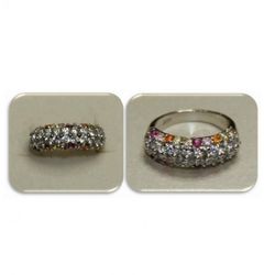 Anillo Xernus Plata NF1603 Cristales Multicolor