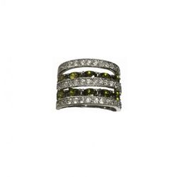 Anillo Xernus Plata NF1672 Circonitas Y Peridotos