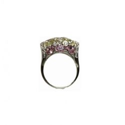 Anillo Xernus Plata NF2045 Cristales Peridoto Y Amatista