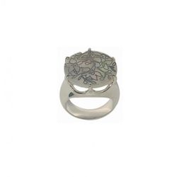 Anillo Xernus Plata NF2135 Flores Grabadas