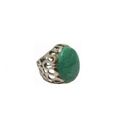 Anillo Xernus Plata NF2580 Labrado Con Piedra Turquesa
