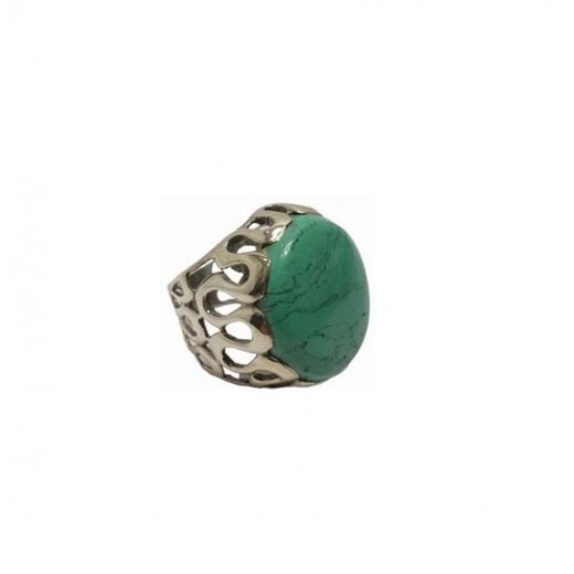 Xernus Silver Ring NF2580 Carved with Turquoise Stone