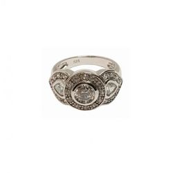 Anillo Xernus Plata NF2656 Rosetón Circonitas