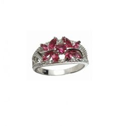 Anillo Xernus Plata NF3393 Circonitas Mariposas De Rubí