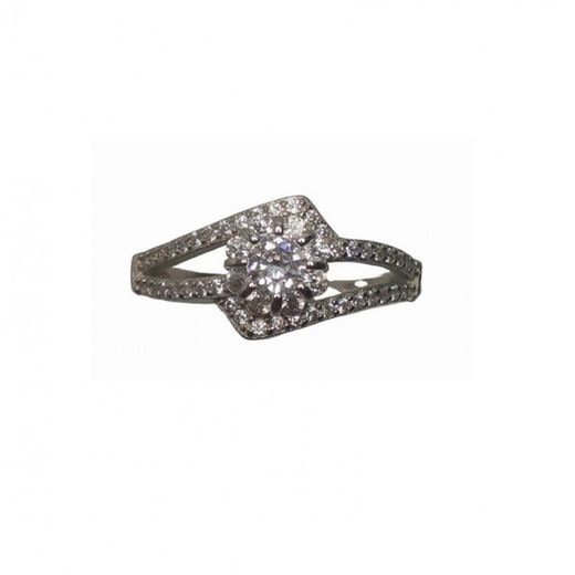 Anello in argento Xernus NF4050 con zirconi a rosetta