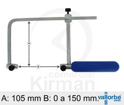 Arco De Sierra Vallorbe Acero 29037 Ajustable Hasta 105x150mm Mango PVC