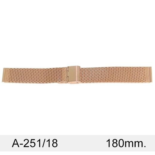 Armis Reloj 18x180mm Acero A-251/18 Premium Malla Rose Terminal Recto