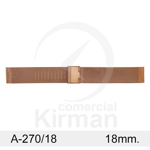 Armis Reloj 18x180mm Acero A-270/18 Premium Malla Rose Terminal Recto