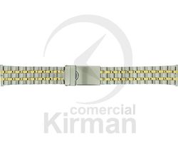 Armis Reloj 20/22x180mm Acero A-67 Standard Bicolor Dorado Terminal Recto Cierre Seguridad