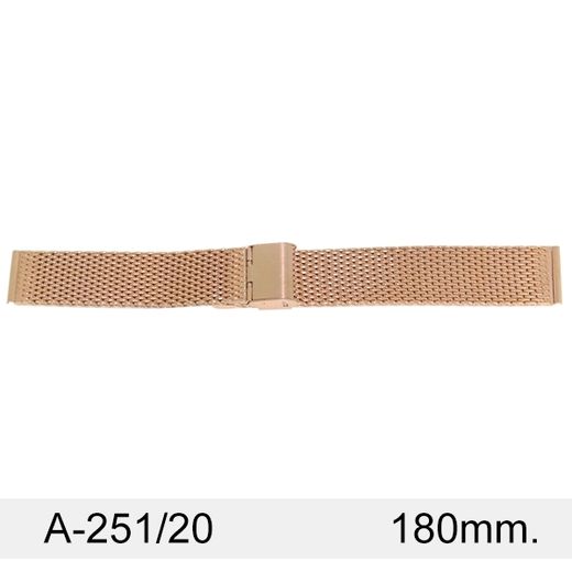 Armis Reloj 20x180mm Acero A-251/20 Premium Malla Rose Terminal Recto
