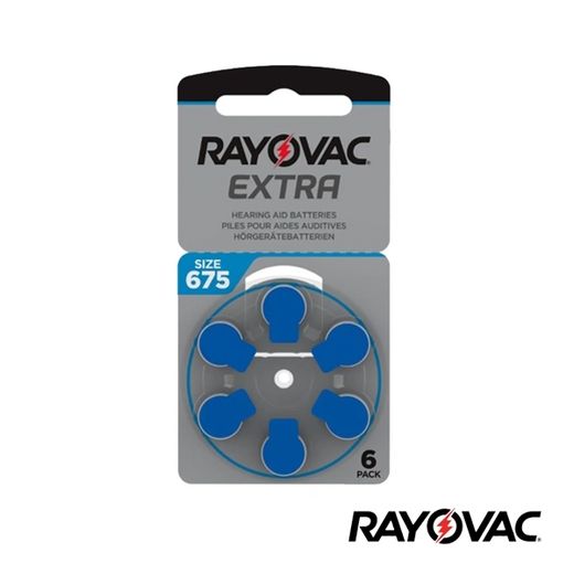 Rayovac RA-PR44 Hörgerätebatterie Typ PR-44 (675H) 1,4 V Blister (6) Batterien