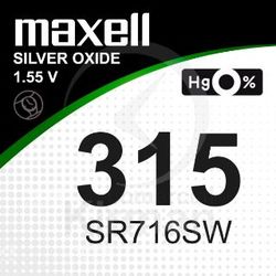 Batería Relojes Maxell Oxido De Plata MA-315 Maxell SR716SW-(315)