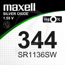 Batería Relojes Maxell Oxido De Plata MA-344 Maxell SR1136SW-(344)