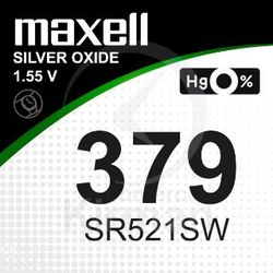 Batería Relojes Maxell Oxido De Plata MA-379 Maxell SR521SW-(379)