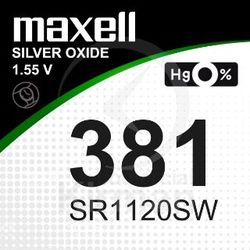 Batería Relojes Maxell Oxido De Plata MA-381 Maxell SR1120SW-(381)