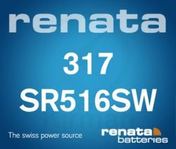 Batería Relojes Renata Oxido De Plata RE-317 Renata SR516SW-(317)