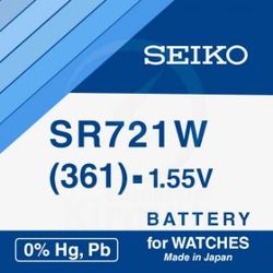 Batería Relojes Seiko Oxido De Plata SK-361 Seiko SR721W-(361) 1.55v
