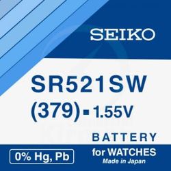 Batería Relojes Seiko Oxido De Plata SK-379 Seiko SR521SW-(379) 1.55v