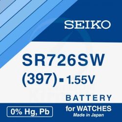 Batería Relojes Seiko Oxido De Plata SK-397 Seiko SR726SW-(397) 1.55v