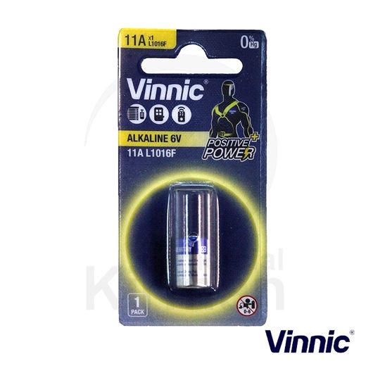 Vinnic Alkaline-Batterien 16x10mm V-GP11 Mikro-Alkaline Typ GP11 6V Blisterverpackung (1 Stück)