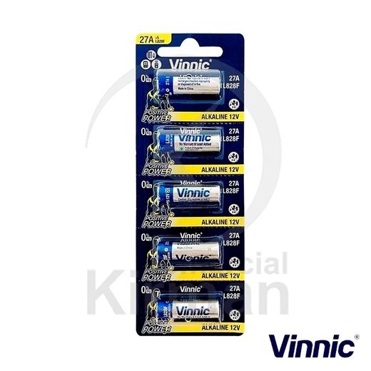 Vinnic Alkaline-Batterien 28x7,7mm V-GP27A Typ GP27 12V Blisterpackung (5 Stück)