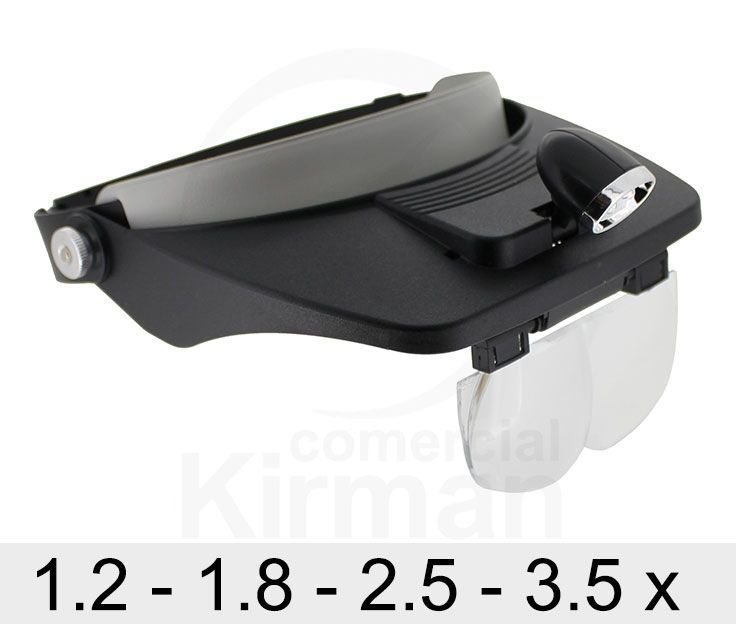 Binocular Plástico 39050 Visera Movil Luz Giratoria 1.2x, 1.8x, 2.5x, 3.5x