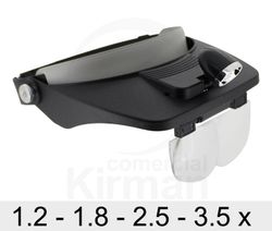 Binocular Plástico 39050 Visera Movil Luz Giratoria 1.2x, 1.8x, 2.5x, 3.5x