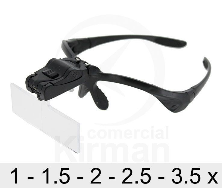 Binocular Plástico 39054 Luz Giratoria 1x, 1.5x, 2x, 2.5x, 3.5x