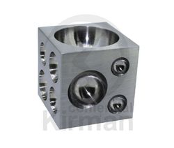 Bloque De Embutir Acero 50x50mm 28131 Cuadrado Semiesferas De 4-40mm