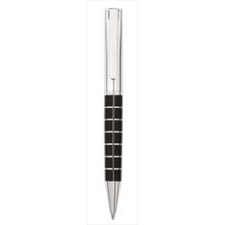 Bolígrafo Acero H6006-01B Plateado Bicolor Cuadros Negros