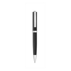 Bolígrafo Acero H6019-02B Negro Bicolor Plateado